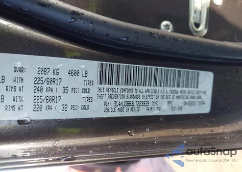 2020 Jeep Compass Latitude 4X4 from USA, damaged, VIN 3C4NJDBB3LT223939